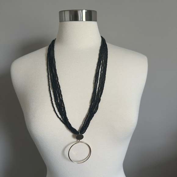 EUC Target Beaded Necklace with Gold Hoop - Picture 1 of 7